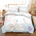 Miniatyrbillede 1 af 4: C02 Cartoon Cinnamoroll babyCinnamoroll Sengetøjssæt Betræk Dynebetræk Pudebetræk Børnegave Db-Xin AU single 140x210cm