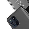 Pikkukuva 5 / 5: Pinnoitettu peilipintainen ikkunallinen nahkainen puhelinkotelo jalustalla Oppo Find X3/x3 Pro -puhelimelle - Musta-Xin Rose Gold