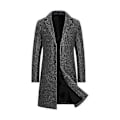 Pikkukuva 1 / 5: Miesten trenssi takki kaulus, yksirivinen pitkä peacoat takki -Xin DARK GRAY S