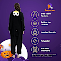 Pikkukuva 5 / 5: Aikuisille tarkoitetut yhden osan pyjama-asu eläinaiheisella kuviolla, Halloween-asu, joulupyhän pyjama-asu, yhden osan asu - Xin Black Penguin Large