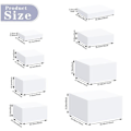 Miniatyrbillede 2 af 5: 8x Akryl Cube Display Box Riser Nesting Riser Stands til Mad Kage Dessert Hvid-xindaren White