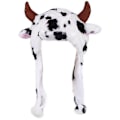 Miniatyrbilde 5 av 5: Voksen Barn Vinter Søt Plysj Dyrekarakter Lue med Pom Pom Ender Lange Stropper Morsom Utstoppet Leketøy Øreklaff Lue Cosplay-xindaren Cows