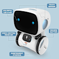 Miniatyrbilde 5 av 5: Robotleke for barn, interaktiv smart snakkende robot med stemmestyrt berøringssensor, talegjenkjenning, bursdagsgaver - Xin White