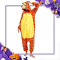 Pikkukuva 2 / 5: Aikuisille tarkoitetut yhden osan pyjama-asu eläinaiheisella kuviolla, Halloween-asu, joulupyhän pyjama-asu, yhden osan asu - Xin Tigger Medium