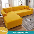 Miniatyrbilde 1 av 5: Vanntett Sofatrekk 1/2/3/4 Seter Sofatrekk for Stue Elastisk Solid L-formet Hjørnesofatrekk for Sofa Stol - Xin yellow 2 Seater 145-185cm