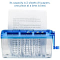 Miniatyrbilde 3 av 5: Standard A4 manuell papirshredder bærbar papir manuell shredder manuell manuell shredder dokument papir skjæring Too-Xin