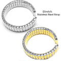 Miniatyrbild 2 av 5: 12 14 16 18 20mm infällbart klockarmband i rostfritt stål infällbart klockarmband metall elastiskt band-Xin Silver 20mm