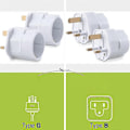 Miniatyrbillede 3 af 5: 2x Rejseadapter Adapterstik til England - Rejsestik Strømadapter Eu til Stikdåse - Rejsestik-Xin White