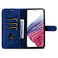 Miniatyrbillede 2 af 5: Læder Wallet Telefon Beskyttelsesetui med Magnetisk Lås til Samsung Galaxy A55 5G - Xin Blue