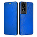Miniatyrbillede 1 af 5: Kompatibel med TCL 505 Telefon Cover Kulfiber Tekstur Læder Magnetisk Lukning Shell-xindaren Blue