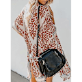 Miniatyrbillede 2 af 5: Dame Strand Hawaiiansk Ferie Lang Kimono Cardigans Badedragter Cover Ups-xindaren Orange