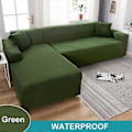 Miniatyrbilde 1 av 5: Vanntett Sofatrekk 1/2/3/4 Seter Sofatrekk for Stue Elastisk Solid L-formet Hjørnesofatrekk for Sofa Stol - Xin green 2 Seater 145-185cm