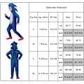 Miniatyrbilde 5 av 6: Sonic the Hedgehog Cosplay-kostyme for barn, gutter og jenter - Heldrakt + maske + hansker 10-14 år = EU 140-164 - Perfekt heldrakt + hette + hansker-Xin Jumpsuit+huva+handske 9-10 år = EU 134-140