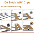 Pikkukuva 3 / 5: 100 kpl WPC-kiinnikkeitä, 6 mm muoviset terassikiinnikkeet yhteensopivat WPC/BPC-rimojen kanssa, piilokiinnitys T-kiinnikkeellä + ruuveilla (musta)-xindaren