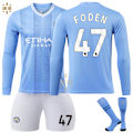 Pikkukuva 1 / 2: 23-24 Manchester Cityn kotipaita lapsille, pitkähihainen, numero 47 Foden-Xin 26
