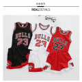 Miniatyrbilde 1 av 2: 23 Michael Jordan Bulls Basketball Jerseys Short Suits white-Xin white 150cm