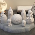 Miniatyrbillede 4 af 5: Silikoneform til fremstilling af astronautdekorationer Unikke kunstværker Håndværk Månefigur Silikoneform til kunstneriske projekter - xindaren space ghost 1pcs
