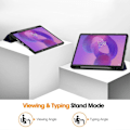 Miniatyrbillede 4 af 5: til Lenovo Idea Tab Pro Etui Tri-Fold Stand Læder PC Tablet Cover med Pen Holder - Mørkeblå-Xin Dark Blue