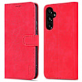 Pikkukuva 1 / 5: Samsung Galaxy A55 5G Nahkakotelo Lompakko Puhelimen Suojakotelo Magneettilukko - Xin Red
