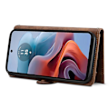 Miniatyrbillede 3 af 5: til Motorola Edge 50 Neo 5G Etui Lynlås Pung Læder Støtteben Telefon Cover-Xin Brown