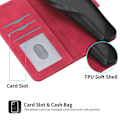 Miniatyrbillede 3 af 5: Til iPhone 12 Etui, Læderpung Flip Telefon Etui (med Skulderrem) - Xin Red