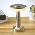 Miniatyrbillede 1 af 5: Berøringsfølsom bærbar trådløs bordlampe 3-trins berøringsdæmper indbygget USB-batteriport soveværelse sengebordslampe bar atmosfærelampe bord sølv-XIN