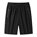 Pikkukuva 1 / 5: Miesten treenishortsit vetoketjutaskuilla, pestävät, erittäin joustavat housut kuntoiluun ja kuntosalille - Xin Black 2XL