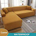 Miniatyrbilde 1 av 5: Vanntett Sofatrekk 1/2/3/4 Seter Sofatrekk for Stue Elastisk Solid L-formet Hjørnesofatrekk for Sofa Stol - Xin camel 4 Seater 235-300cm