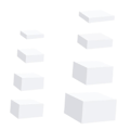Miniatyrbillede 1 af 5: 8x Akryl Cube Display Box Riser Nesting Riser Stands til Mad Kage Dessert Hvid-xindaren White