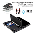 Miniatyrbillede 5 af 5: til Motorola Edge 50 Neo 5G Etui Lynlås Pung Læder Støtteben Telefon Cover-Xin Black
