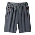 Miniatyrbild 1 av 5: Träningsshorts för män med dragkedjefickor Tvättbara högstretchbyxor för fitness och gym - Xin Grey 4XL