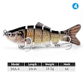 Miniatyrbild 3 av 4: Robot Simbad 10cm Multi-sektion Fiskebete med 6 Krokar, Livsliknande Hårdbete - Xin D