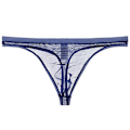 Miniatyrbilde 1 av 3: Thong for menn, mesh, komfortabel, svetteabsorberende, tynn undertøy, sexy T-skjorte-xindaren Blue L