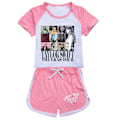 Miniatyrbild 1 av 2: 11-16 År Barn Ungdomar Pojkar Flickor Taylor Swift Tryckt T-shirt + Shorts Sommar Loungewear Sportkläder Set Present-Xin Pink 13-14 Years
