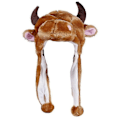 Miniatyrbilde 2 av 5: Voksen Barn Vinter Søt Plysj Dyrekarakter Lue med Pom Pom Ender Lange Stropper Morsom Utstoppet Leketøy Øreklaff Lue Cosplay-xindaren Cow