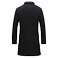 Miniatyrbilde 3 av 5: Herre Trenchcoat Lapel Enkeltbryst Lang Peacoat Jakke - Xin GRAY XL