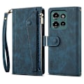 Miniatyrbillede 1 af 5: til Motorola Edge 50 Neo 5G Etui Lynlås Pung Læder Støtteben Telefon Cover-Xin Blue