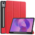 Pikkukuva 1 / 5: Lenovo Idea Tab Pro -kotelo, kolmiosainen jalusta, nahkainen PC-tablettisuojus kynätelineellä - Punainen-Xin Red