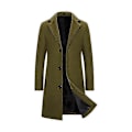 Pikkukuva 1 / 5: Miesten trenssi takki kaulus, yksirivinen pitkä peacoat takki -Xin GREEN 2XL