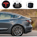 Miniatyrbilde 4 av 5: Aero Hjulkoppsett, hjulmutterdeksler Model 3 Hjulkoppsett med Tesla Logo Nav Senterdeksel Mutterdeksler for Tesla Model 3 Model Y (svart)-Xin Red