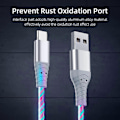 Pikkukuva 3 / 5: 1m Hehkuva 3A Nopea Lataus Type-C Korkean Nopeuden Virtaava Streamer Valo LED Tiedonsiirto USB-Xin Style C