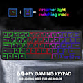 Pikkukuva 5 / 5: Mini 60% Kompakti 64 Näppäimen Näppäimistö Vedenkestävä Hiljainen Näppäimistö PC:lle/Mac Gamer-Xinille