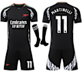Pikkukuva 1 / 2: 2024-2025 Arsenal vieras musta jalkapallopaita lapsille ja aikuisille, jossa sukat nro 11 MARTINELLI-Xin No.11 MARTINELLI 18