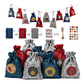 Miniatyrbillede 1 af 3: 24 dage med julekalenderposer Julekalender gaveposer DIY-sæt Papirmærkater DIY juledekorationer-Xin Styles 1