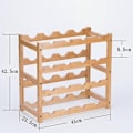 Miniatyrbild 2 av 5: Bambusvinställ, 16 Flaskor Displayställ, 4-lagers Fristående Förvaringsställ för Kök, Pantry, Vinkällare, Bar - Xin 4-Tier