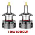 Pikkukuva 1 / 2: 120W 80000lm H7 LED Canbus Auton Ajovalopolttimo 4 Sivua H1 H3 H11 H8 Hb3 9005 Hb4 9006 9012 Hir2 120W Led Autolamppu 360 Csp 6000k 12v - Xindaren H7 120W 80000LM