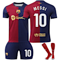 Miniatyrbillede 1 af 2: 2425 Barcelona hjemmebanetrøje  Nr. 8 Pedri Nr. 9 Lewandowski Nr. 10 Messi Nr. 19 Lamin Yamal og andre fodboldtrøjer sæt Nr. 10 Messi / Hvid-Xin No.10 MESSI/White 18