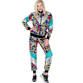 Miniatyrbillede 2 af 5: Mænd Kvinder 80'er 90'er Hip Hop Windbreaker Disco Jakke Bukser Retro Træningssæt-Xin Leopard Print L