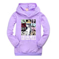 Miniatyrbild 1 av 2: 9-14 År Gammal Taylor Swift The Eras Tour Hoodie Sweatshirt Tryckt Långärmad Casual Lös Tröja Huvtröja Toppar Barn Pojkar Flickor - Xin Purple 13-14 years old