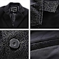 Miniatyrbilde 4 av 5: Herre Trenchcoat Lapel Enkeltbryst Lang Peacoat Jakke - Xin GRAY M